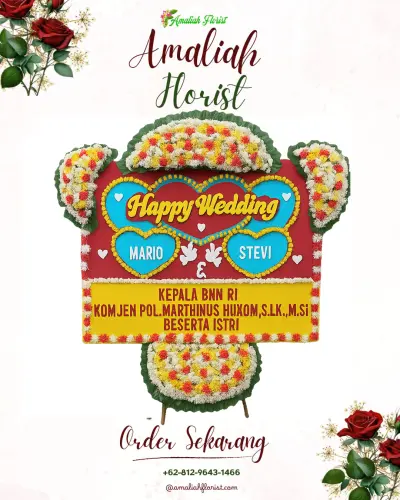 Karangan Papan Bunga Pernikahan di Waluran